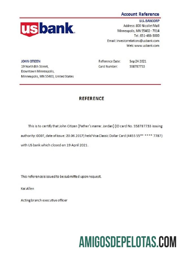 Referência de fechamento do U.S. Bankcorp baixar para verificação